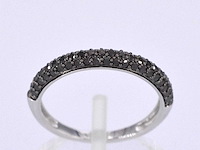 Witgouden ring met zwarte briljant diamanten - afbeelding 1 van  10