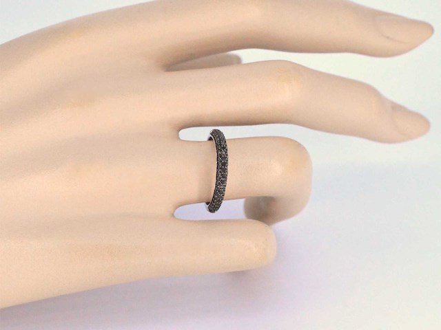 Witgouden ring met zwarte briljant diamanten - afbeelding 5 van  10
