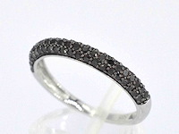 Witgouden ring met zwarte briljant diamanten - afbeelding 6 van  10
