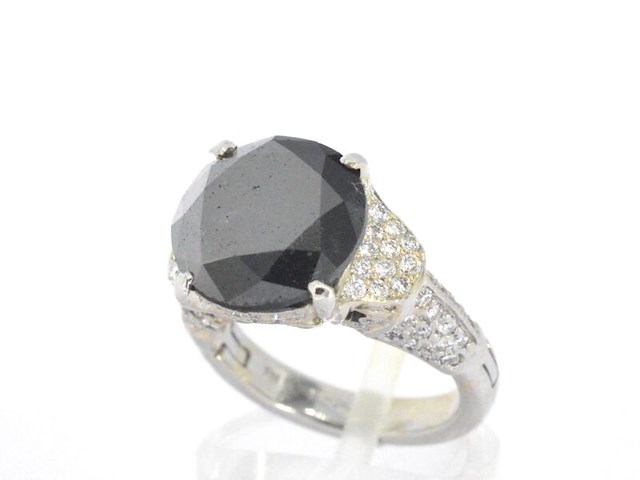 Witgouden ring met zwarte diamant 5.00 carat - afbeelding 5 van  11