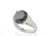 Witgouden ring met zwarte diamant 5.00 carat - afbeelding 5 van  11