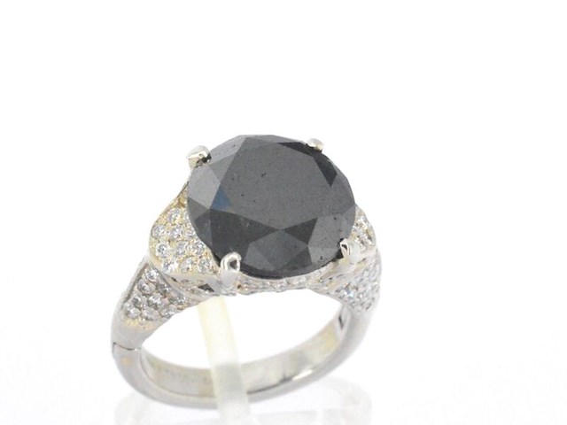 Witgouden ring met zwarte diamant 5.00 carat - afbeelding 6 van  11