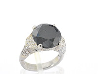 Witgouden ring met zwarte diamant 5.00 carat - afbeelding 6 van  11