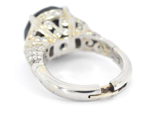 Witgouden ring met zwarte diamant 5.00 carat - afbeelding 8 van  11