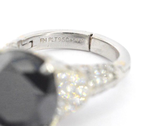 Witgouden ring met zwarte diamant 5.00 carat - afbeelding 11 van  11