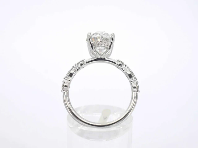 Witgouden ring ovale diamant 3.00 ct - afbeelding 5 van  11