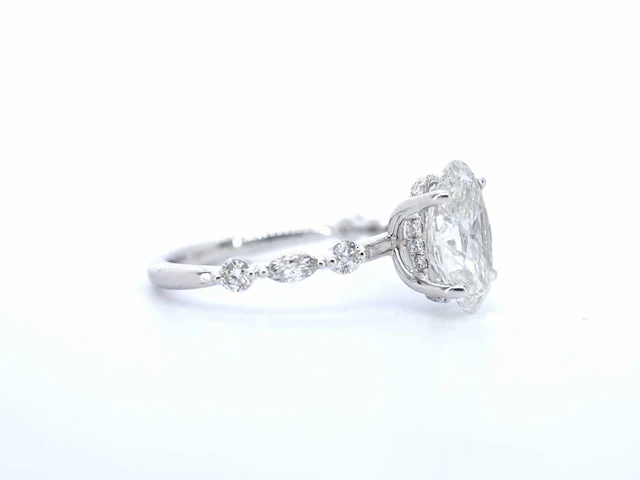 Witgouden ring ovale diamant 3.00 ct - afbeelding 2 van  11