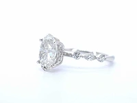 Witgouden ring ovale diamant 3.00 ct - afbeelding 8 van  11