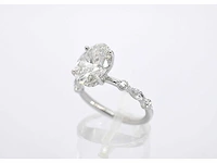 Witgouden ring ovale diamant 3.00 ct - afbeelding 11 van  11