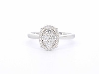 Witgouden ring ovale diamanten - afbeelding 8 van  10