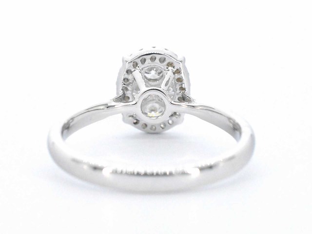 Witgouden ring ovale diamanten - afbeelding 9 van  10