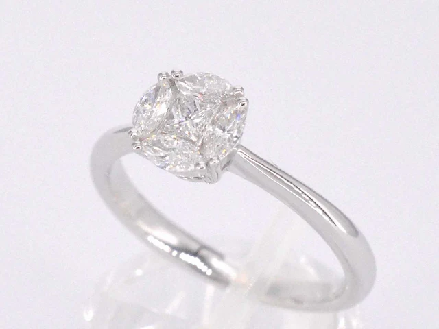 Witgouden ring prinses marquise diamant - afbeelding 5 van  10