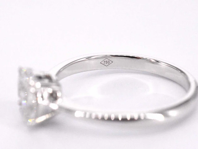 Witgouden ring prinses marquise diamant - afbeelding 10 van  10