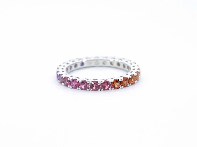Witgouden ring saffier multicolour - afbeelding 9 van  11