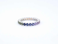 Witgouden ring saffier multicolour - afbeelding 10 van  11