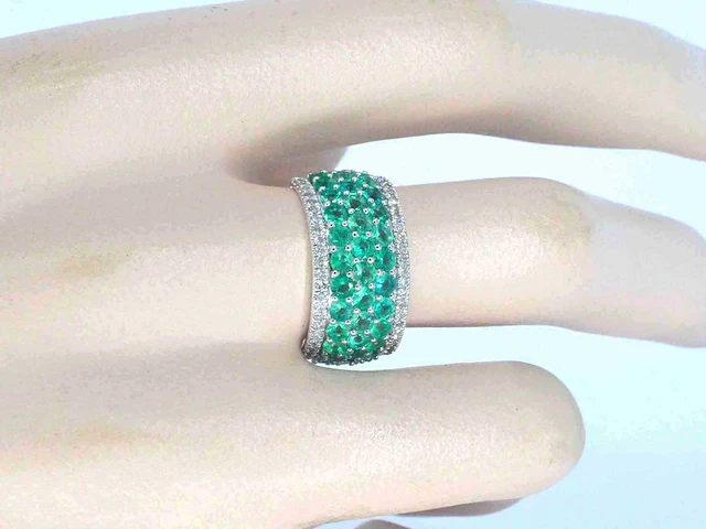 Witgouden ring smaragd 0.40 ct - afbeelding 2 van  9