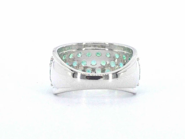 Witgouden ring smaragd 0.40 ct - afbeelding 6 van  9