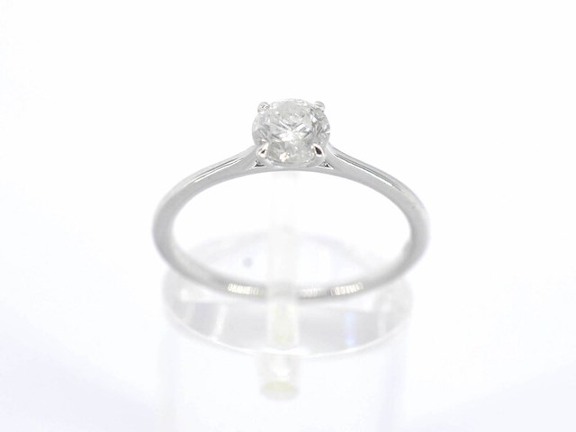 Witgouden ring solitair met natuurlijke briljant geslepen diamanten - afbeelding 1 van  10