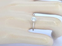 Witgouden ring solitair met natuurlijke briljant geslepen diamanten - afbeelding 3 van  10