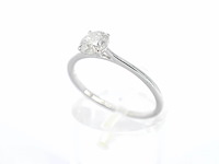 Witgouden ring solitair met natuurlijke briljant geslepen diamanten - afbeelding 4 van  10