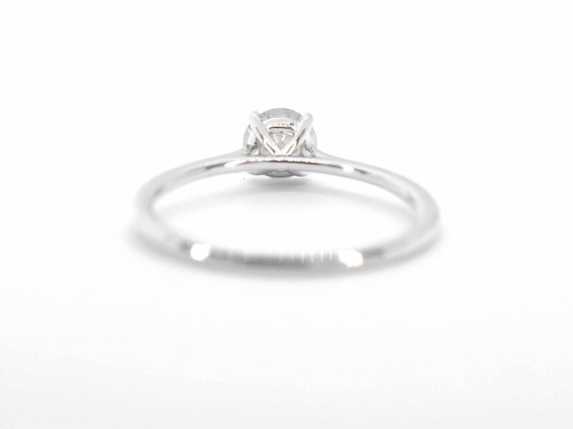 Witgouden ring solitair met natuurlijke briljant geslepen diamanten - afbeelding 7 van  10