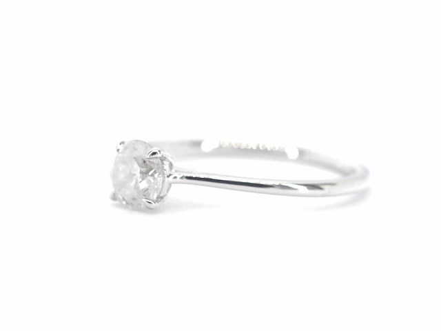 Witgouden ring solitair met natuurlijke briljant geslepen diamanten - afbeelding 10 van  10