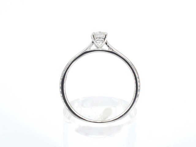 Witgouden ring solitair met natuurlijke briljant geslepen diamanten - afbeelding 2 van  12