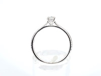 Witgouden ring solitair met natuurlijke briljant geslepen diamanten - afbeelding 2 van  12