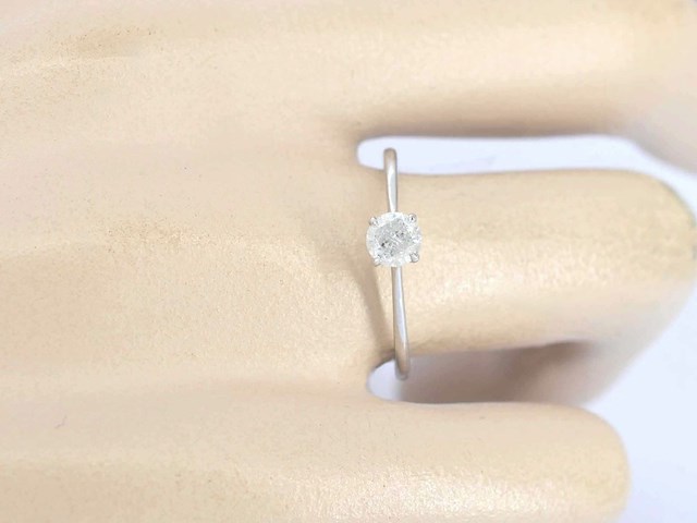 Witgouden ring solitair met natuurlijke briljant geslepen diamanten - afbeelding 5 van  12