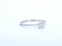 Witgouden ring solitair met natuurlijke briljant geslepen diamanten - afbeelding 7 van  12