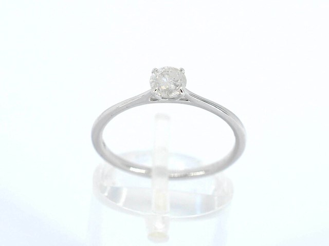 Witgouden ring solitair met natuurlijke briljant geslepen diamanten - afbeelding 8 van  12