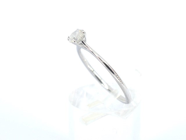 Witgouden ring solitair met natuurlijke briljant geslepen diamanten - afbeelding 11 van  12