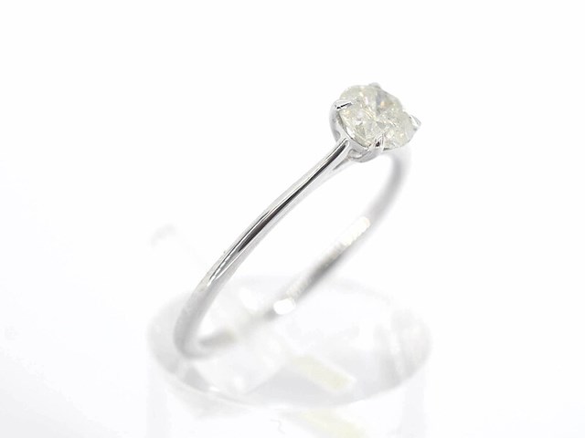 Witgouden ring solitair met natuurlijke briljant geslepen diamanten - afbeelding 5 van  11