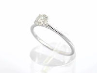 Witgouden ring solitair met natuurlijke briljant geslepen diamanten - afbeelding 6 van  11