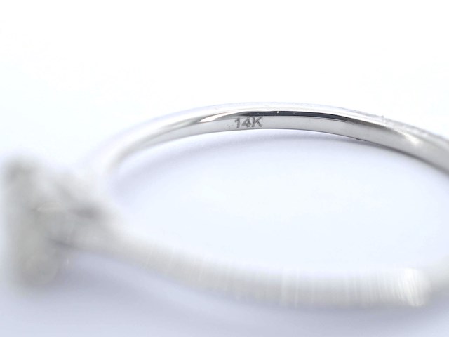 Witgouden ring solitair met natuurlijke briljant geslepen diamanten - afbeelding 8 van  11