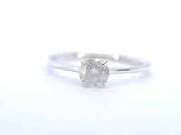 Witgouden ring solitair met natuurlijke briljant geslepen diamanten - afbeelding 5 van  9