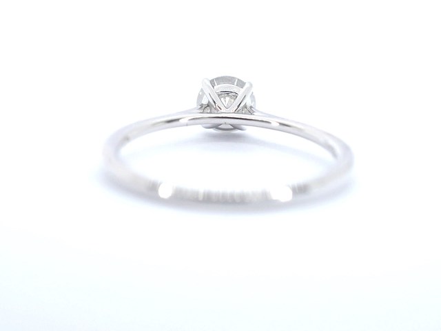 Witgouden ring solitair met natuurlijke briljant geslepen diamanten - afbeelding 6 van  9