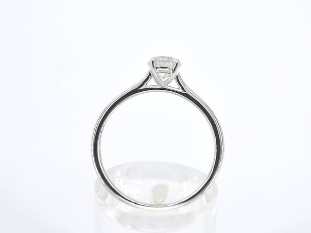 Witgouden ring solitair met natuurlijke briljant geslepen diamanten - afbeelding 2 van  12