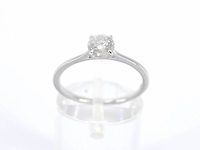 Witgouden ring solitair met natuurlijke briljant geslepen diamanten - afbeelding 1 van  12