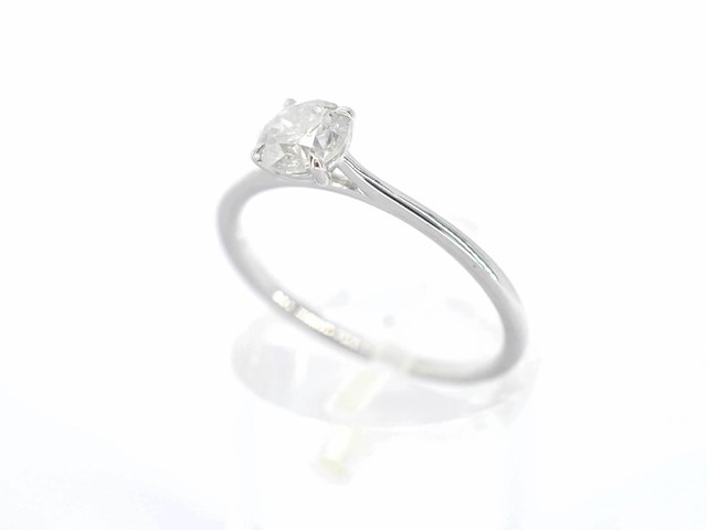 Witgouden ring solitair met natuurlijke briljant geslepen diamanten - afbeelding 6 van  12