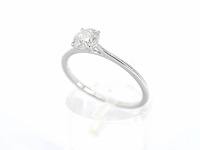 Witgouden ring solitair met natuurlijke briljant geslepen diamanten - afbeelding 6 van  12