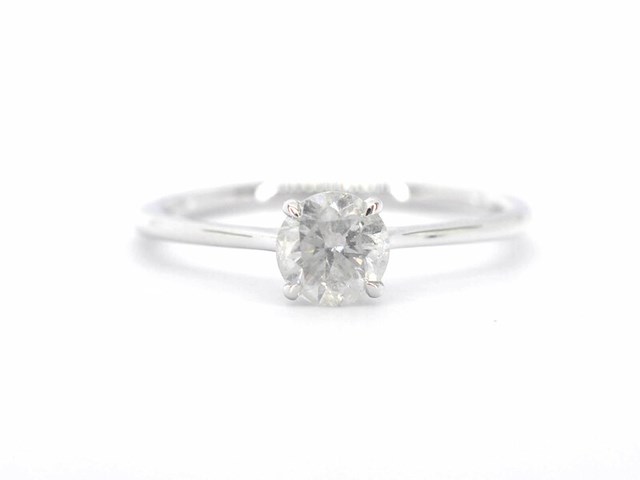 Witgouden ring solitair met natuurlijke briljant geslepen diamanten - afbeelding 8 van  12
