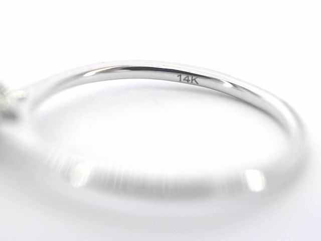 Witgouden ring solitair met natuurlijke briljant geslepen diamanten - afbeelding 10 van  12
