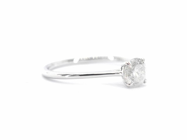 Witgouden ring solitair met natuurlijke briljant geslepen diamanten - afbeelding 11 van  12