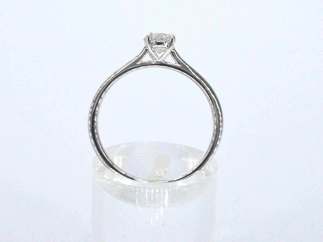 Witgouden ring solitair met natuurlijke briljant geslepen diamanten - afbeelding 2 van  12