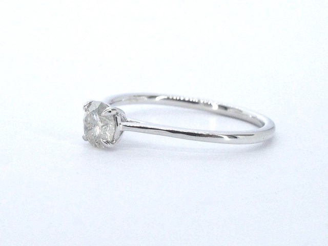 Witgouden ring solitair met natuurlijke briljant geslepen diamanten - afbeelding 6 van  12