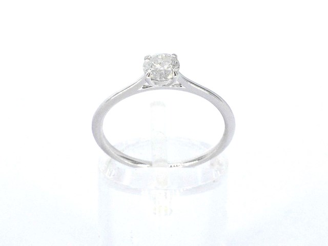 Witgouden ring solitair met natuurlijke briljant geslepen diamanten - afbeelding 8 van  12