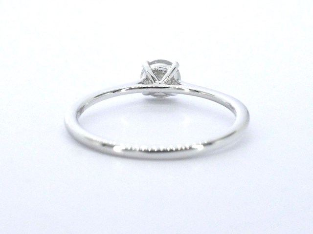 Witgouden ring solitair met natuurlijke briljant geslepen diamanten - afbeelding 9 van  12