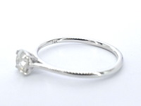 Witgouden ring solitair met natuurlijke briljant geslepen diamanten - afbeelding 10 van  12