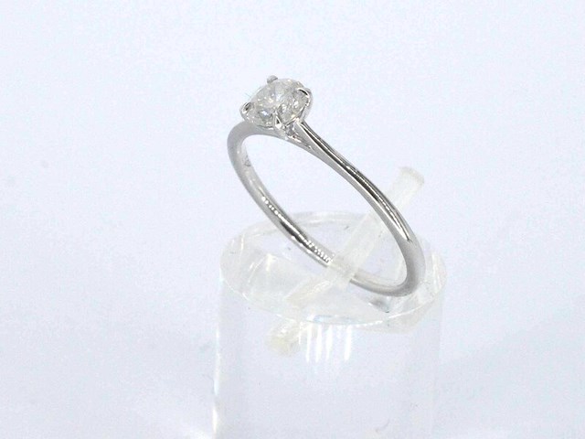 Witgouden ring solitair met natuurlijke briljant geslepen diamanten - afbeelding 11 van  12